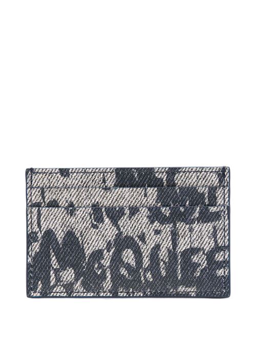 pelle blu/bianca effetto denim con stampa graffiti McQueen Alexander McQueen | 7362301AATC4072